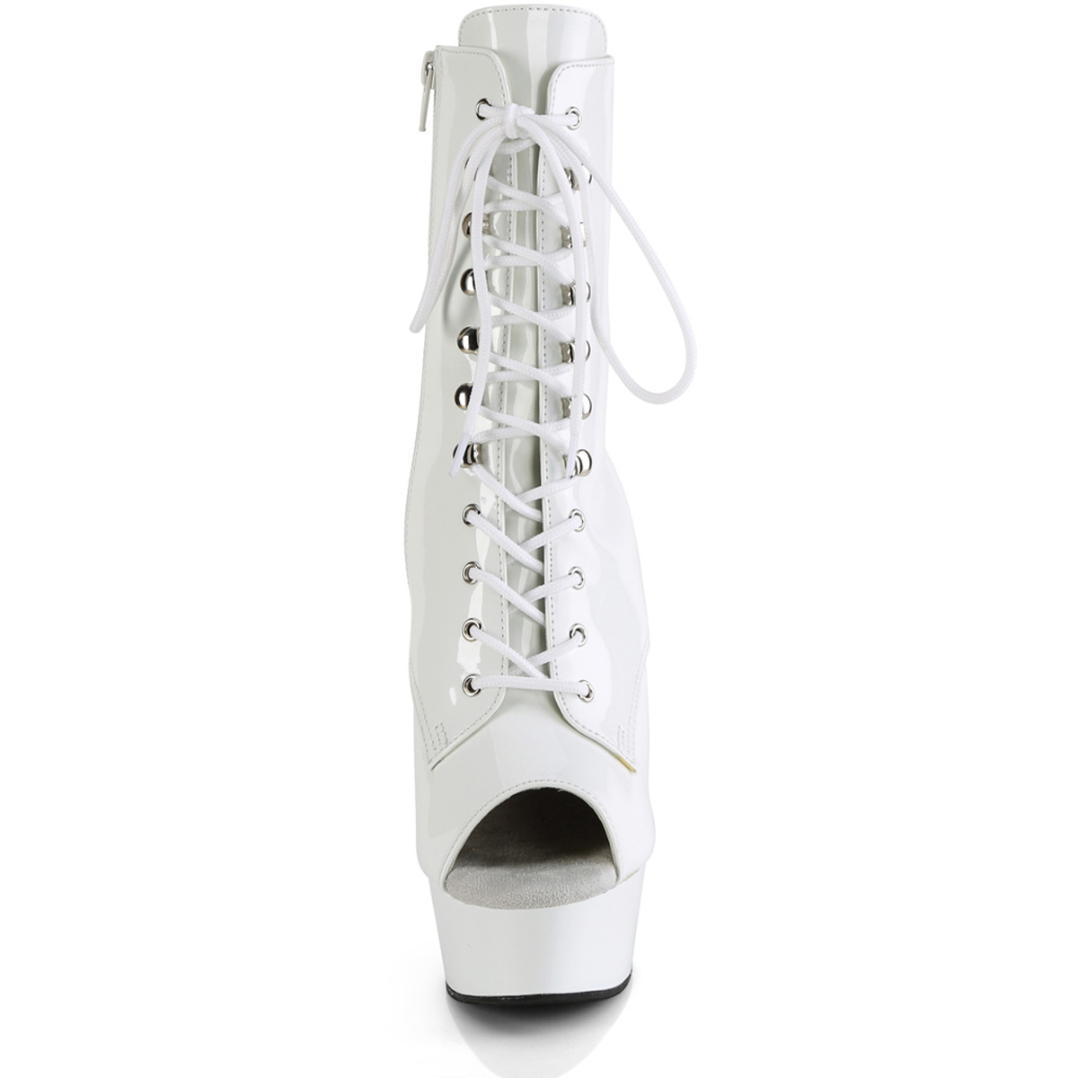 Pleaser 6" Heel 1" Pf Peep Toe Lace-Up Ankle Boots Adult Women Delight/1021 - Picture 23 of 26
