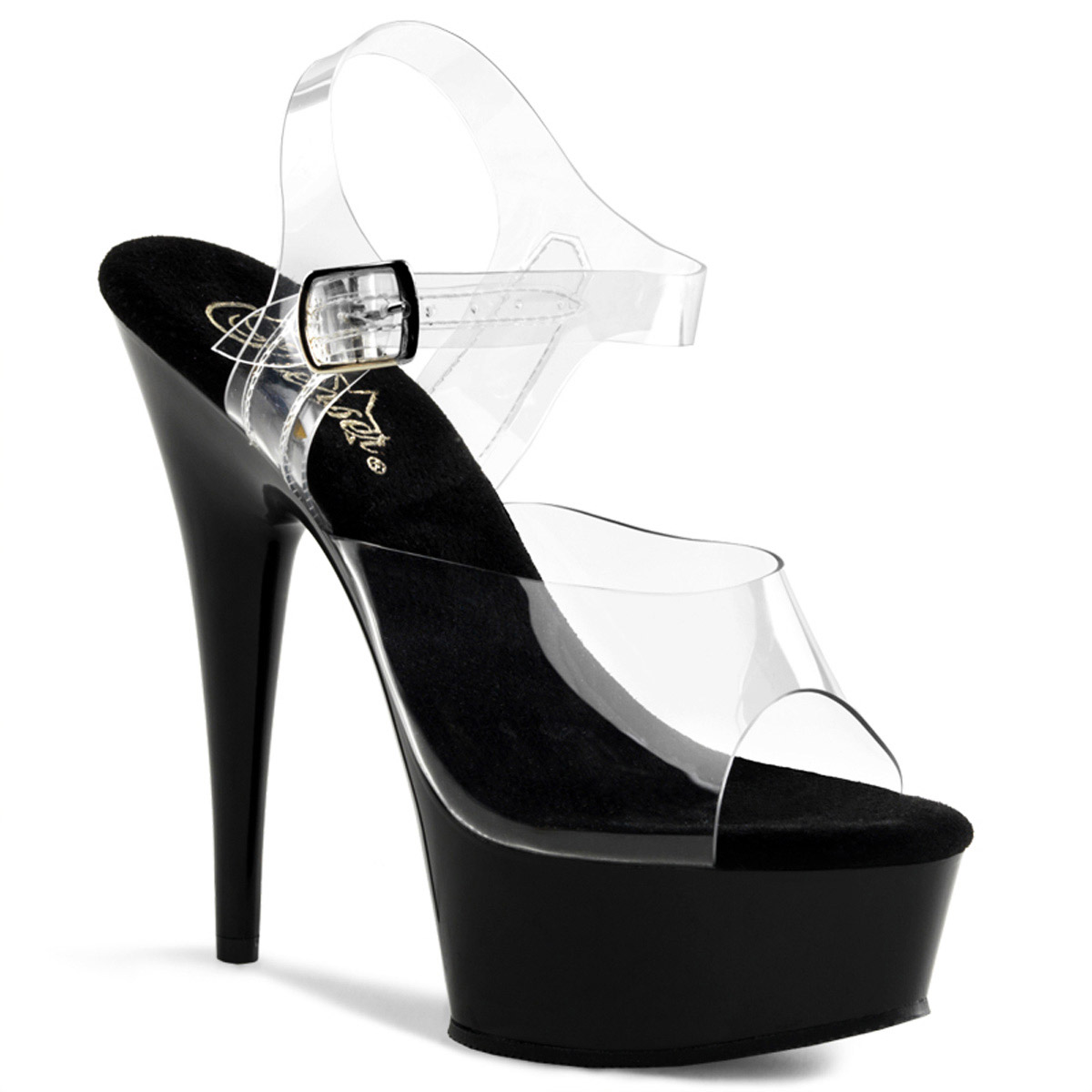 Pleaser Clear Upper Sandals Platform Ankle Strap High Heels Adult Women Del608 - Picture 2 of 31