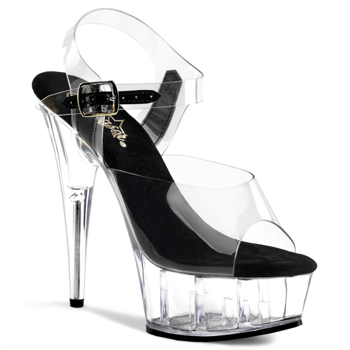 Pleaser Clear Upper Sandals Platform Ankle Strap High Heels Adult Women Del608 - Picture 7 of 31