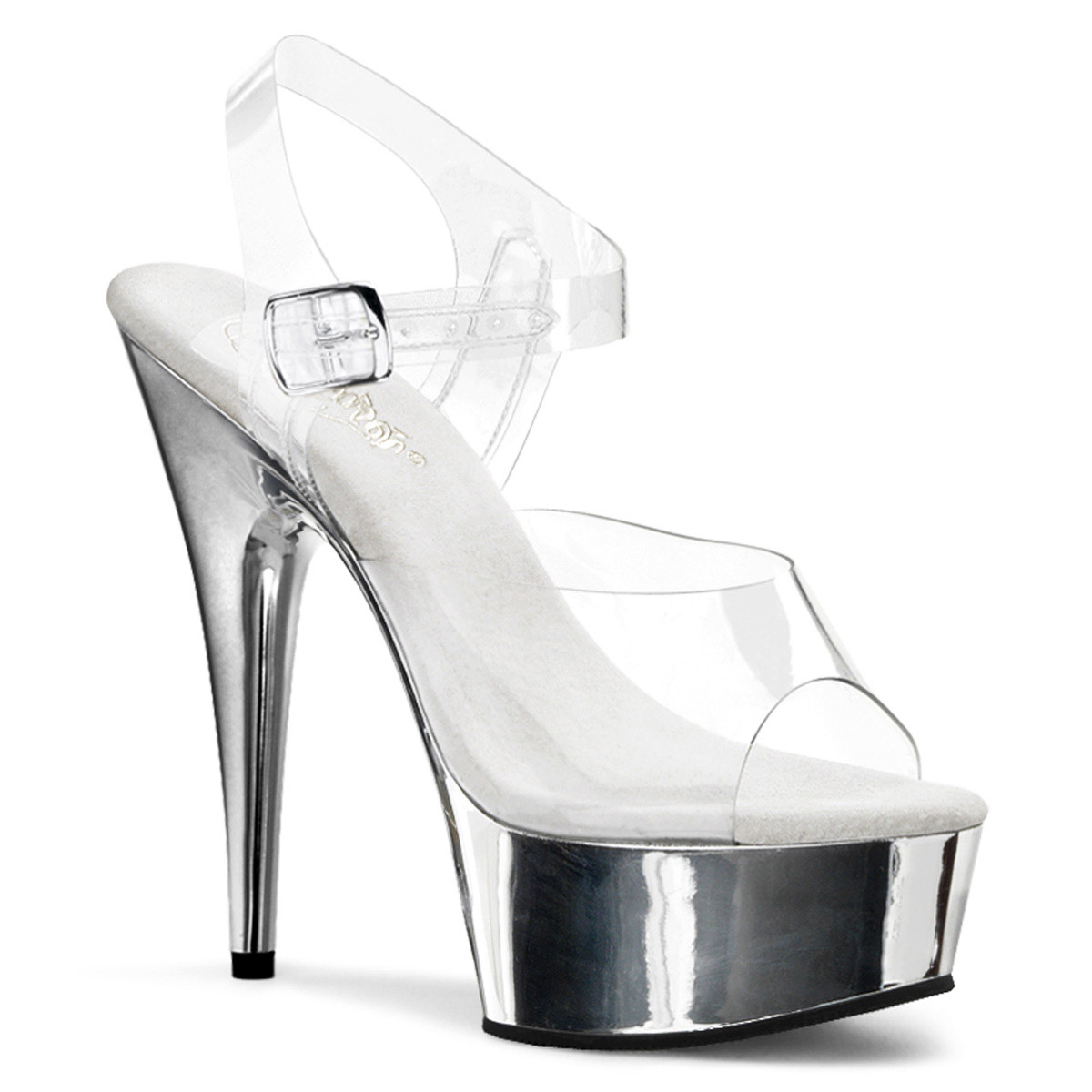 Pleaser Clear Upper Sandals Platform Ankle Strap High Heels Adult Women Del608 - Picture 22 of 31