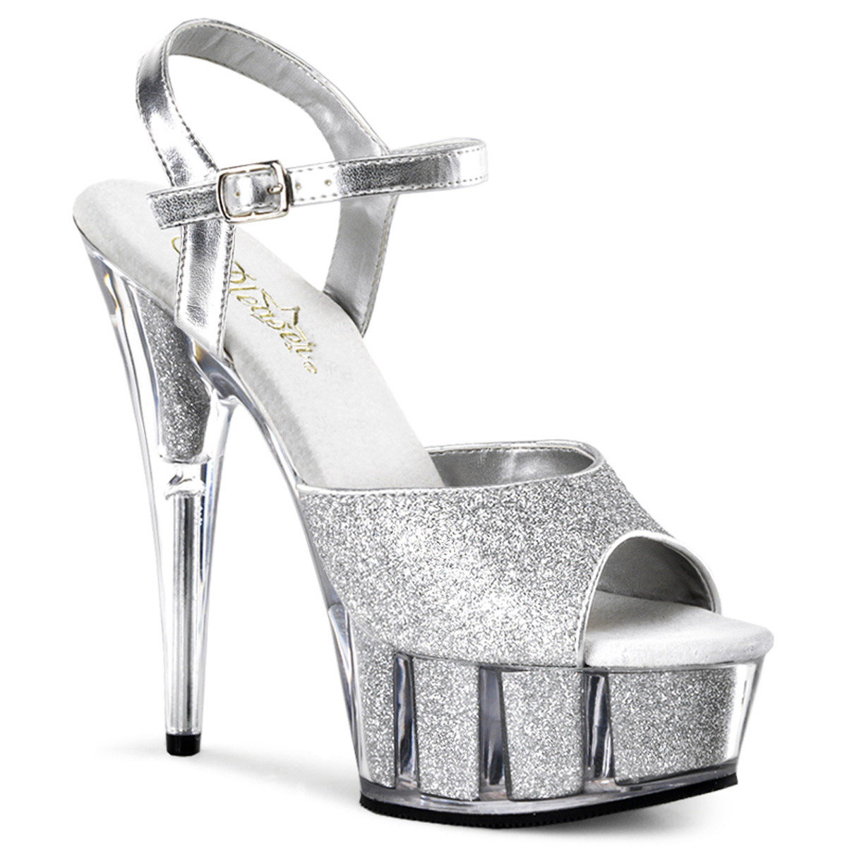 Sandalias Pleaser Glitter Plataforma Correa al Tobillo Tacones Altos Adulto Mujer Del609 - Imagen 7 de 80