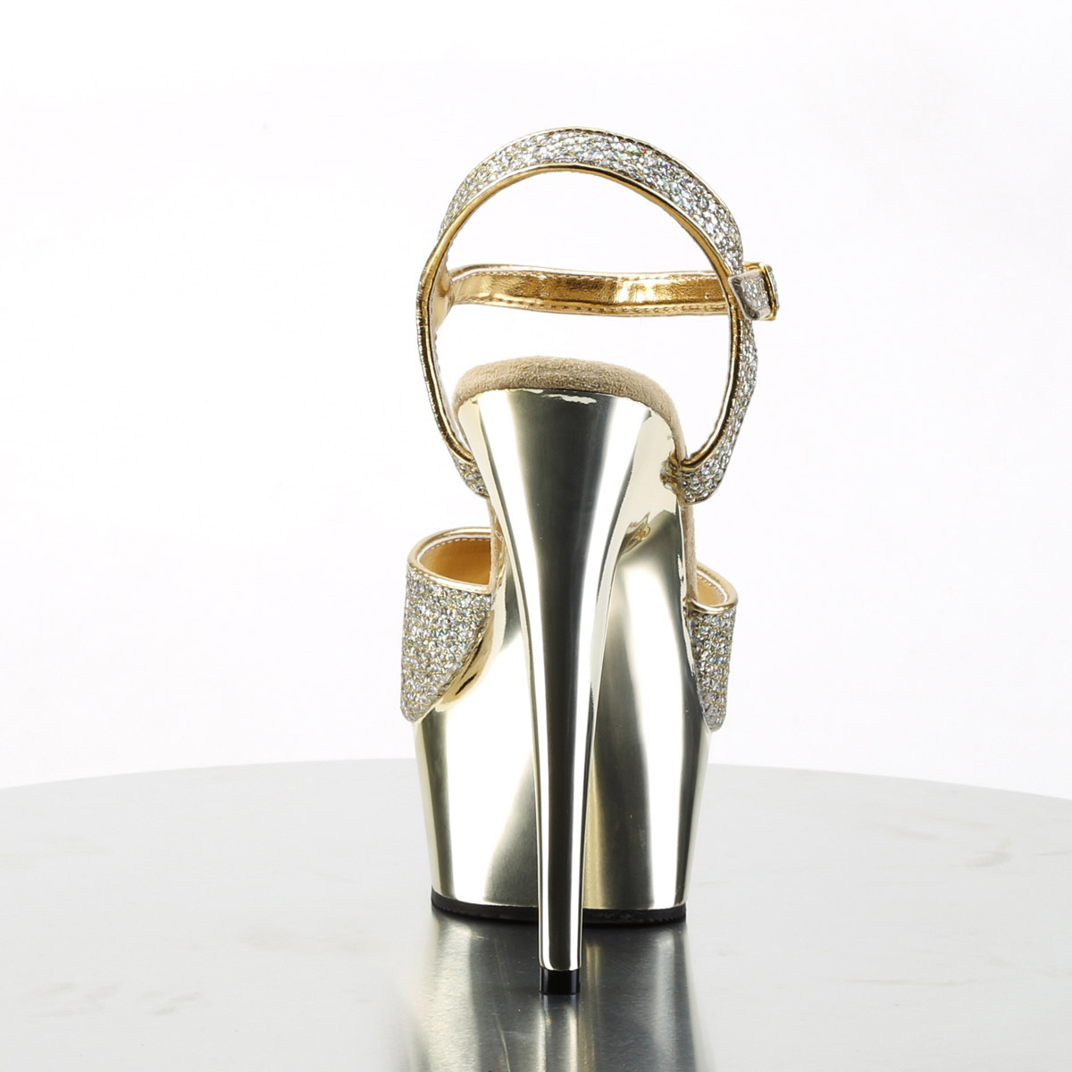 Sandalias Pleaser Glitter Plataforma Correa al Tobillo Tacones Altos Adulto Mujer Del609 - Imagen 60 de 80