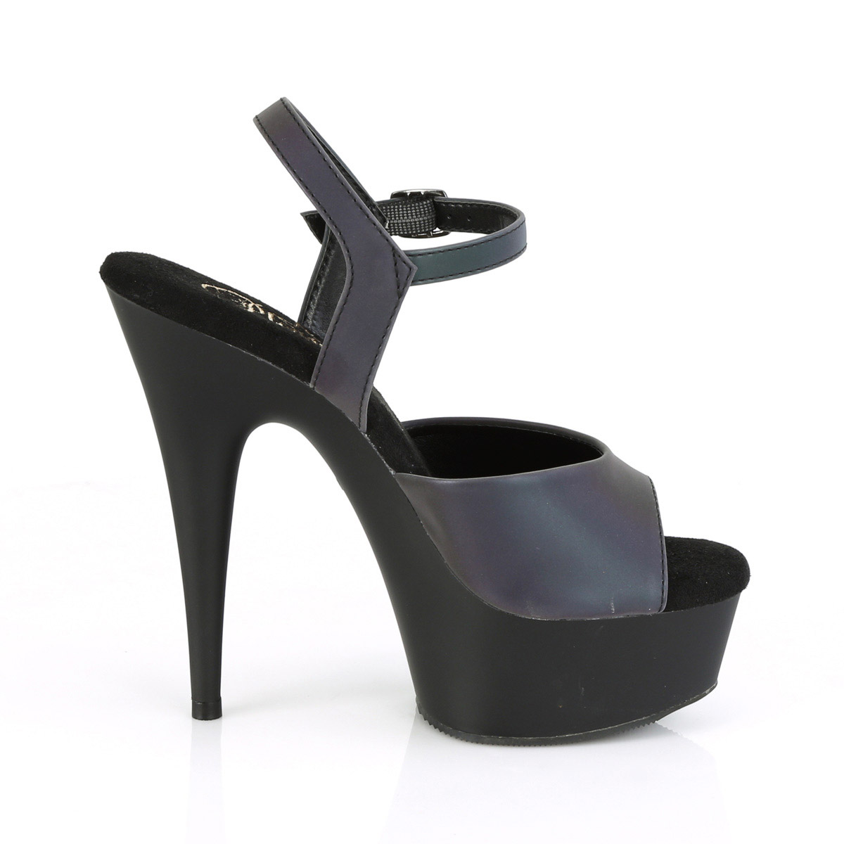 Pleaser 6" Heel 1" Pf Ankle Strap Sandals Uv Adult Women Shoes Delight/609Refl - Picture 6 of 6