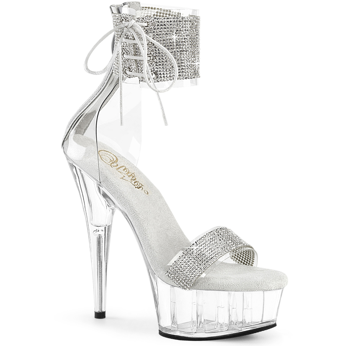 Pleaser 6″ Heel 1″ Pf Rhinestone Ankle Cuff Sandals Women Shoes Delight/627Rs