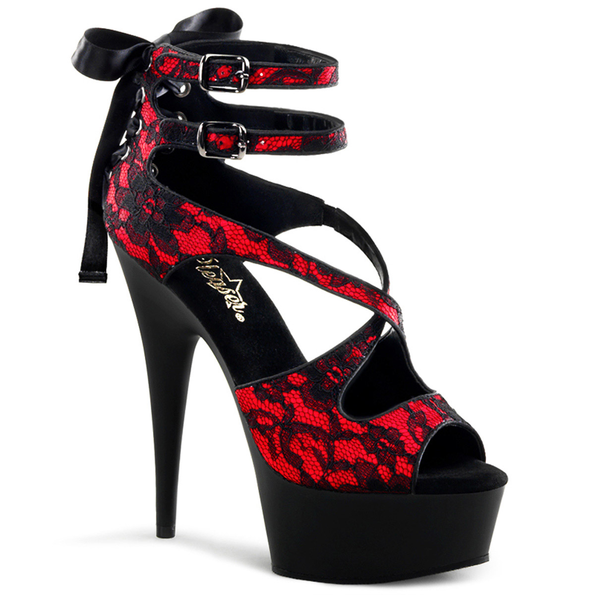 Pleaser Satin Pleated Ankle Strap Platform Sandals High Heels Adult Women Del66X - Picture 47 of 76