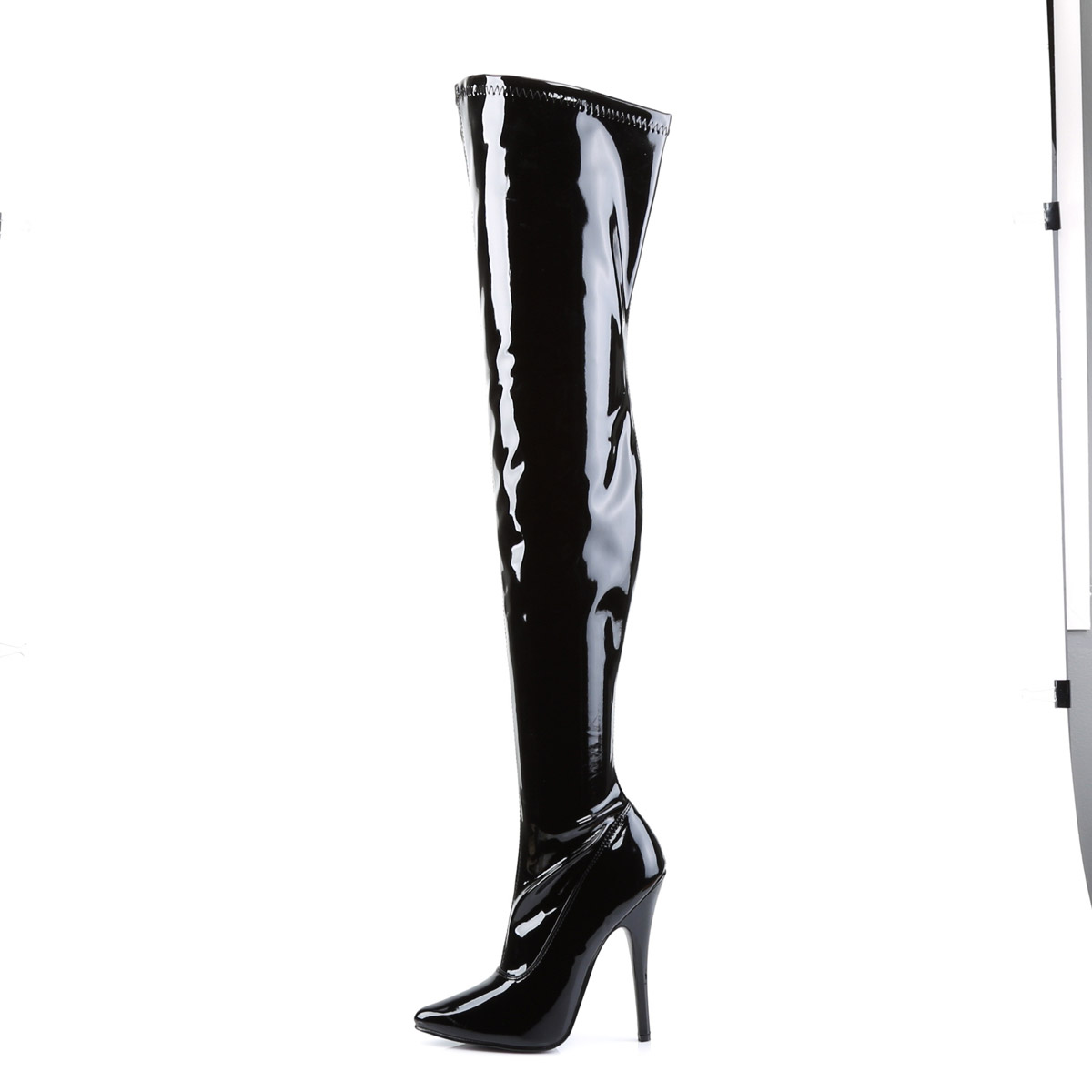 Pleaser Devious Reißverschluss seitlich Stretch Overknee Stiefel Erwachsene Damen DOMINA3000 - Bild 4 von 11