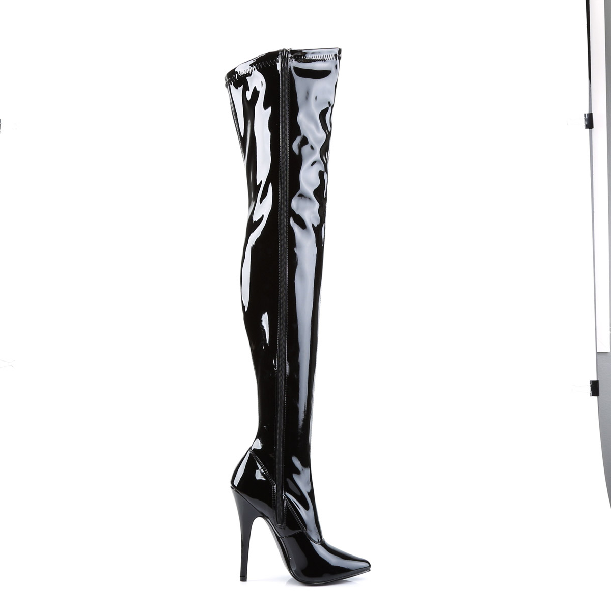 Pleaser Devious Reißverschluss seitlich Stretch Overknee Stiefel Erwachsene Damen DOMINA3000 - Bild 6 von 11