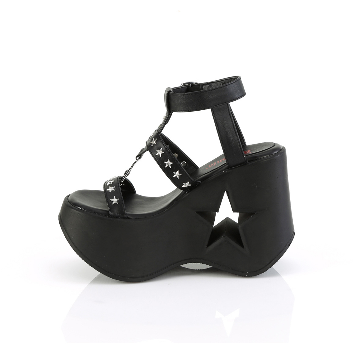 Pleaser Demonia 5" Star Cutout Wedge Ankle Strap Sandals Adult Women Dynamite/12 - Picture 4 of 7