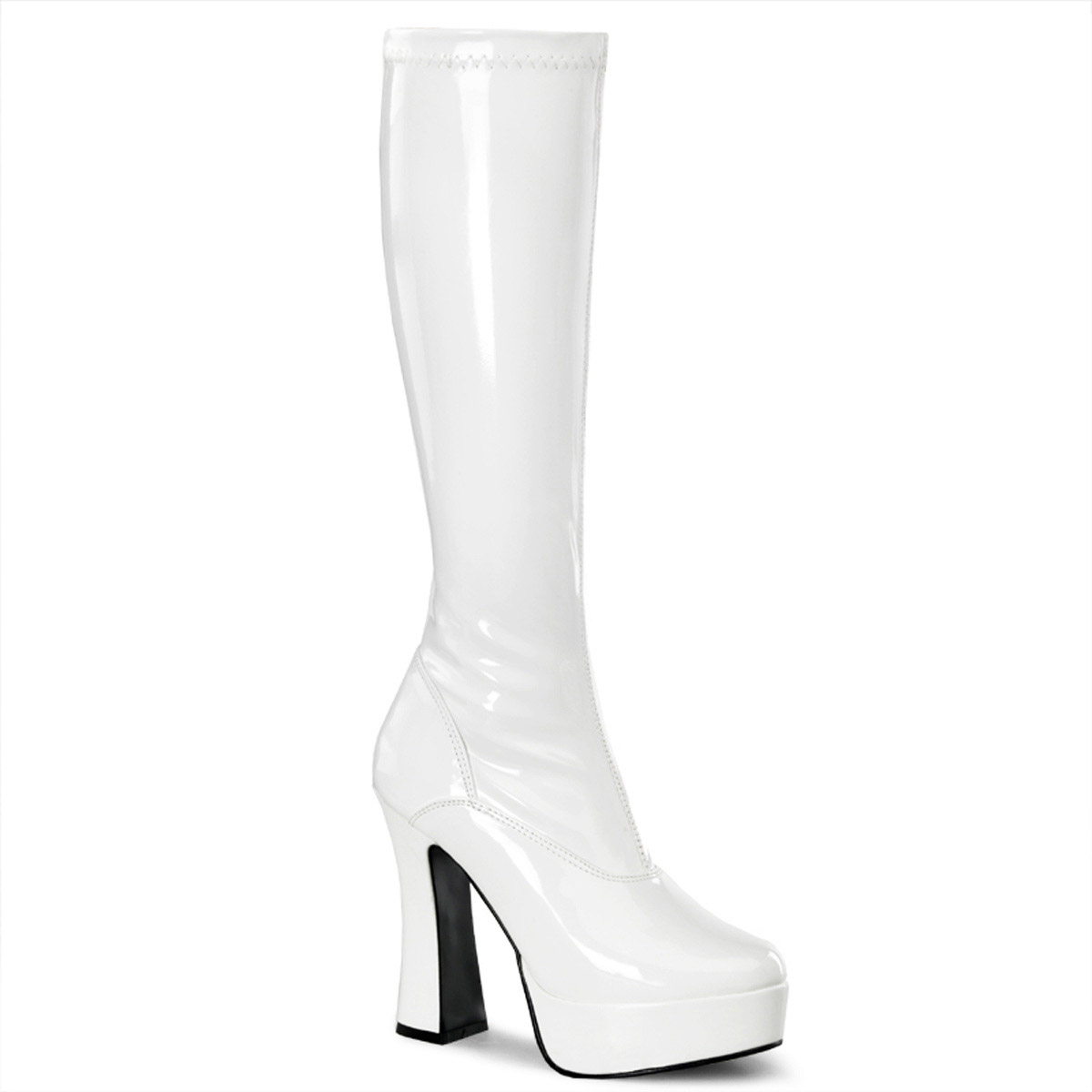 Pleaser Sexy Knee High Full Side Zipper Heel Boots Adult Women Electra20Xx - Picture 12 of 66