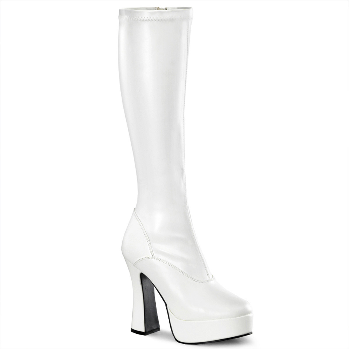 Pleaser Sexy Knee High Full Side Zipper Heel Boots Adult Women Electra20Xx - Picture 17 of 66