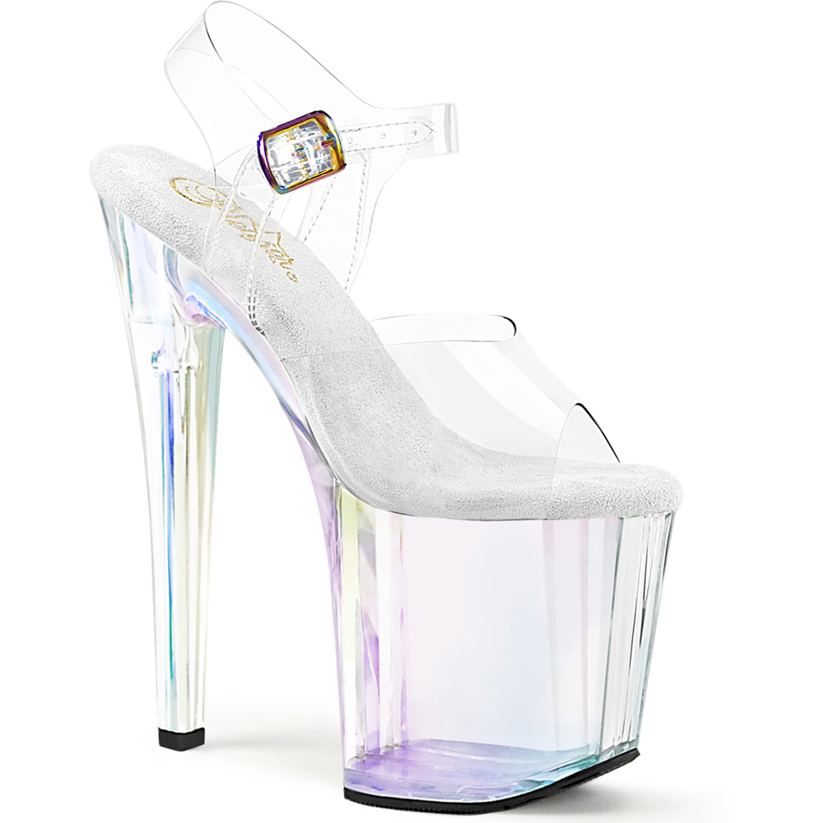 Pleaser Clear Platform Sandals 8 Inch Heel 3 4 Pf Ankle Strap Enchant 708Ht