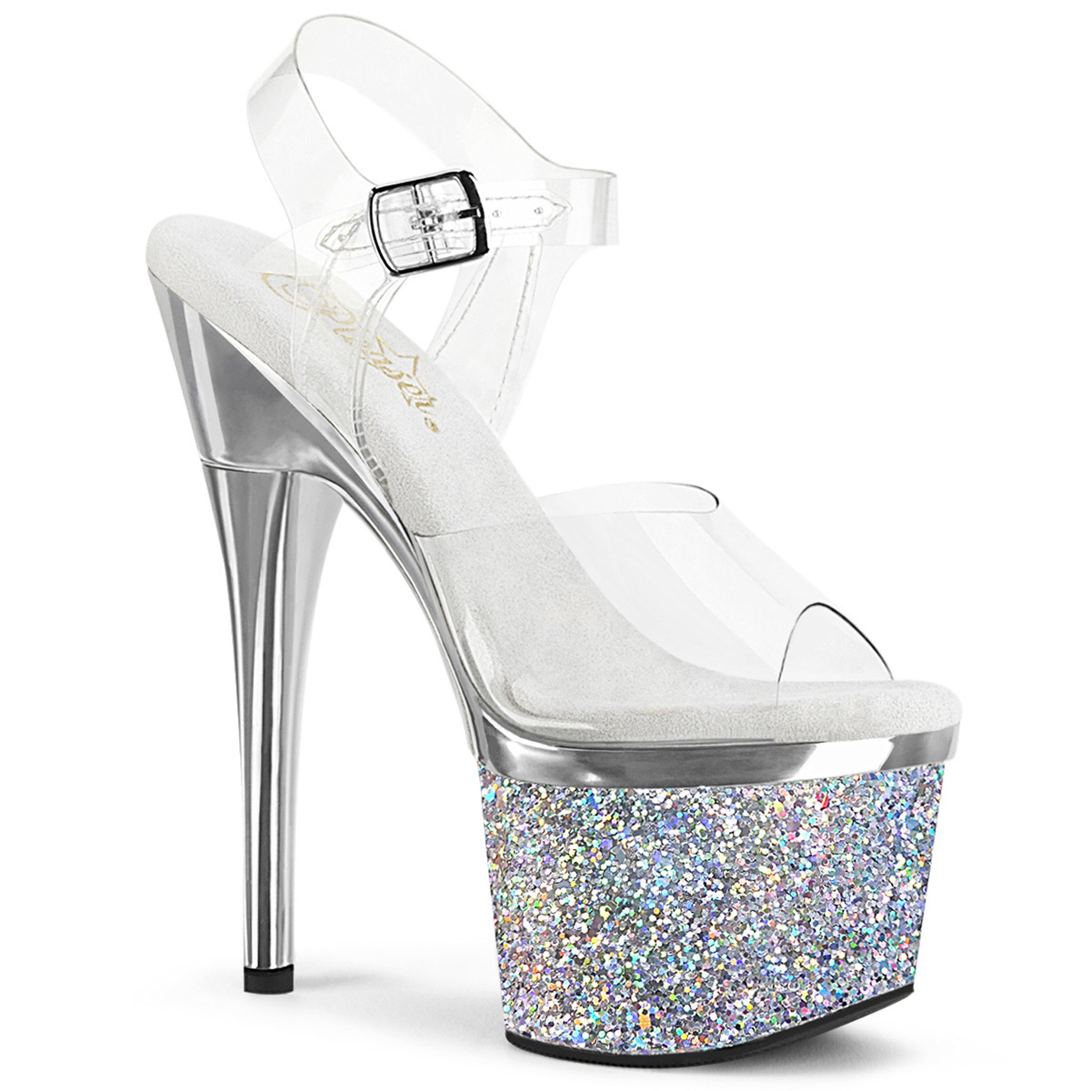 Pleaser Ankle Strap Platform Stiletto Sandal Esteem 708Chlg 7″ Heel 3″ Pf