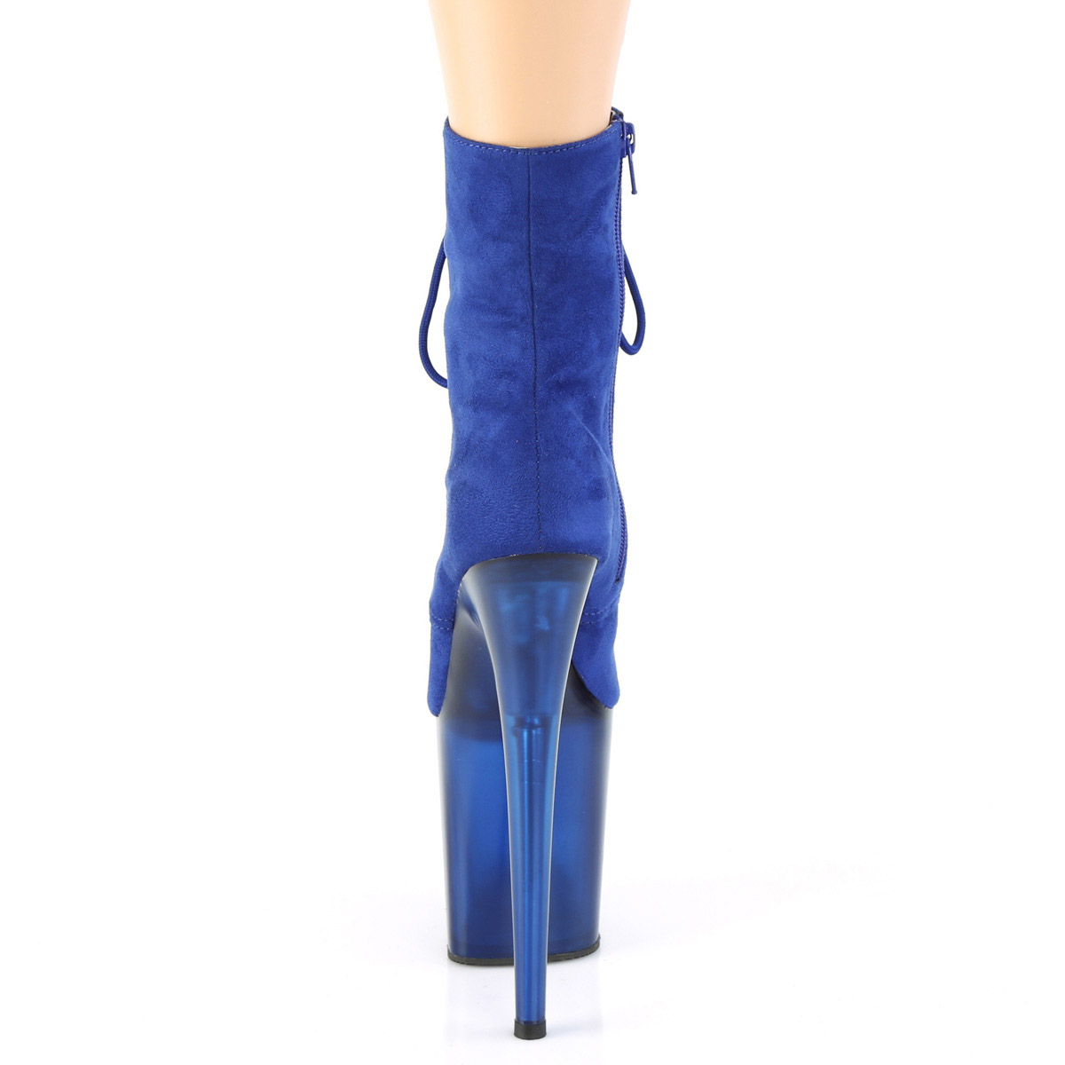 Pleaser 8" Heel Lace-Up Front Ankle Side Zip Adult Women Boots Flamingo/1020Fst - Picture 10 of 26