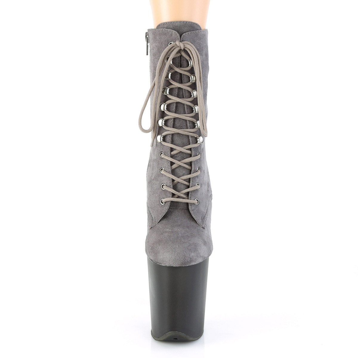 Pleaser 8" Heel Lace-Up Front Ankle Side Zip Adult Women Boots Flamingo/1020Fst - Picture 13 of 26