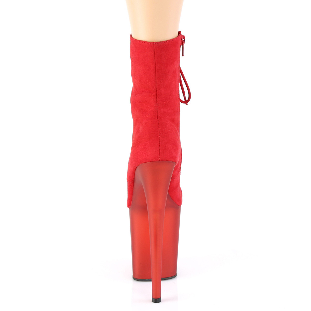 Pleaser 8" Heel Lace-Up Front Ankle Side Zip Adult Women Boots Flamingo/1020Fst - Picture 25 of 26