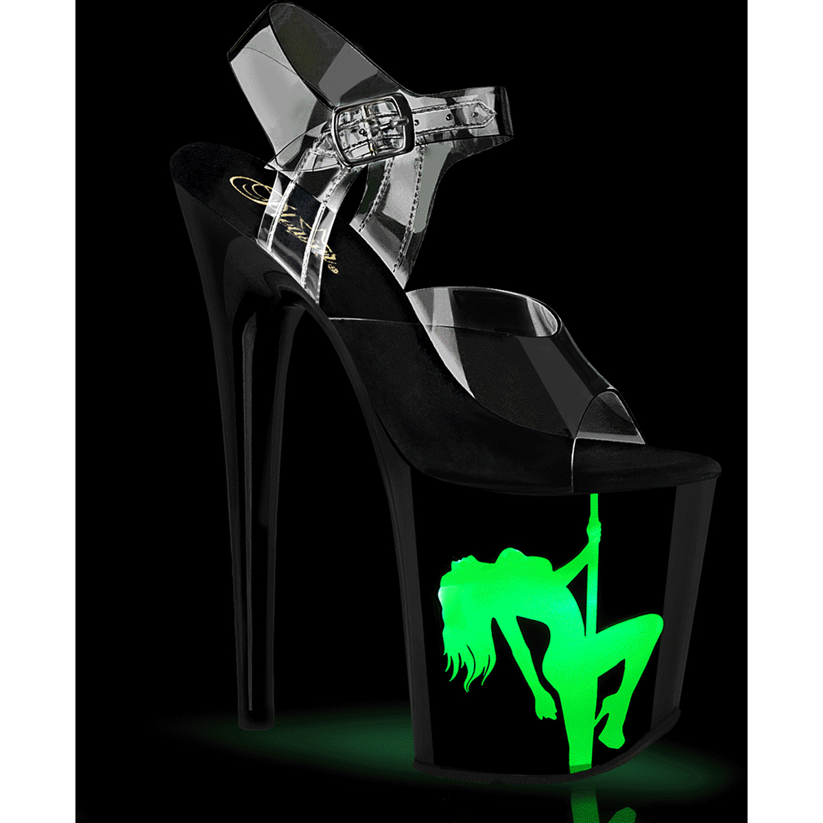 Pleaser Flamingo 808Nlsg 8″ Heel Led Illuminated Ankle Strap Platform Sandals