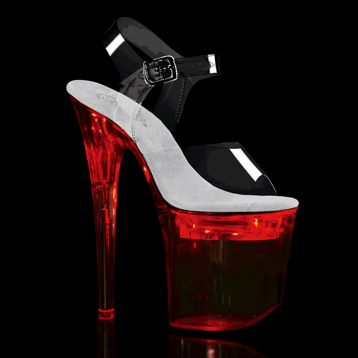 Pleaser Led Light-Up Ankle Strap Platform Heel Sandal Flashdance 808 Shoes