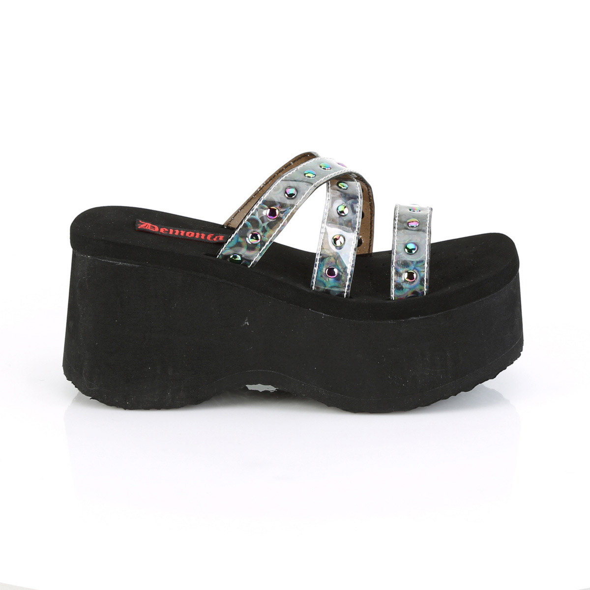 Pleaser Punk Skull & Crossbones Thong Strap Platform Sandals Adult Women FUNN1X - Picture 11 of 51
