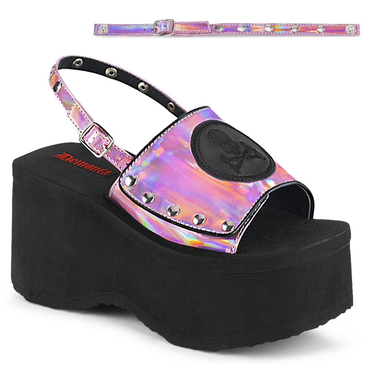 Pleaser Punk Skull & Crossbones Thong Strap Platform Sandals Adult Women FUNN1X - Picture 47 of 51