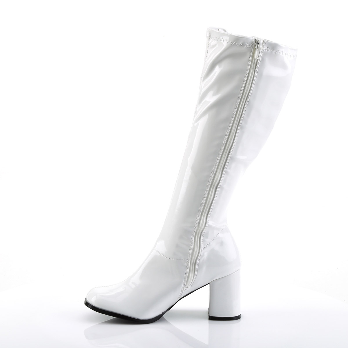 Pleaser Funtasma Knee High Clear Stripe Zip Side Gogo Boots Adult Women ...