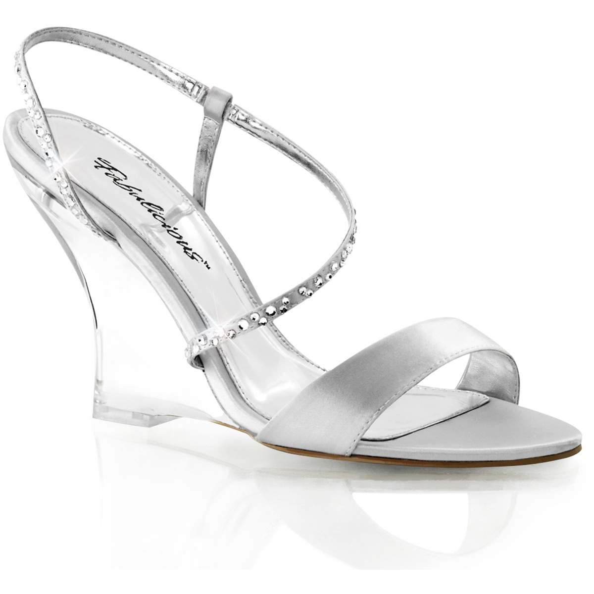 Pleaser Fabulicious Rhinestone Slingback Sandals High Heels Adult Womenlovely41X - Picture 3 of 7