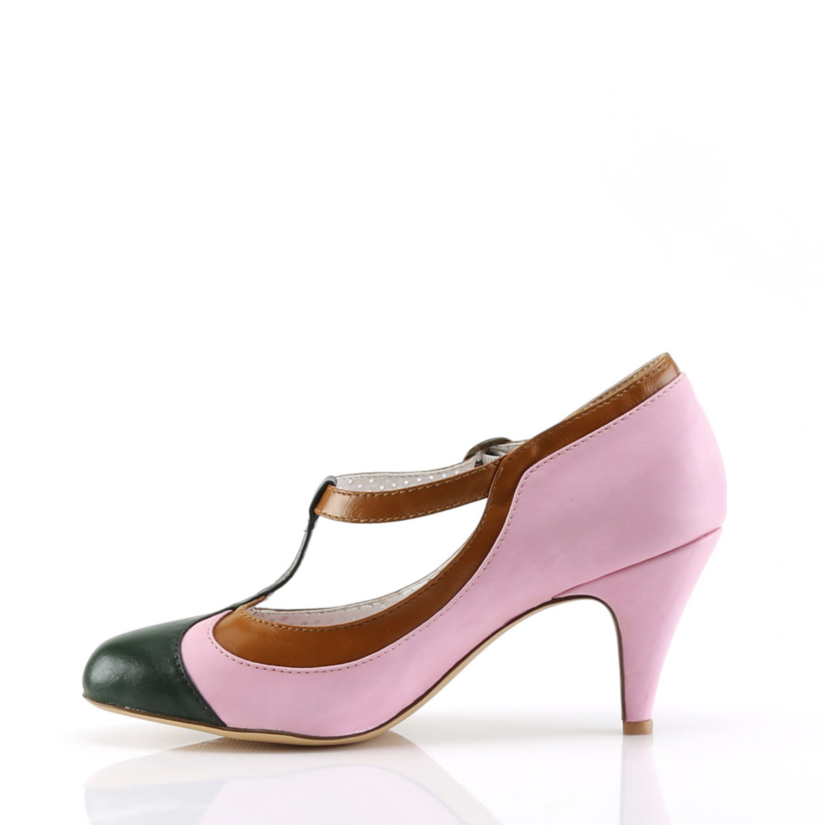 Pleaser Pin Up Couture 3" Heel T-Strap Pump Adult Women Shoes Heels Peach03 - Picture 9 of 16