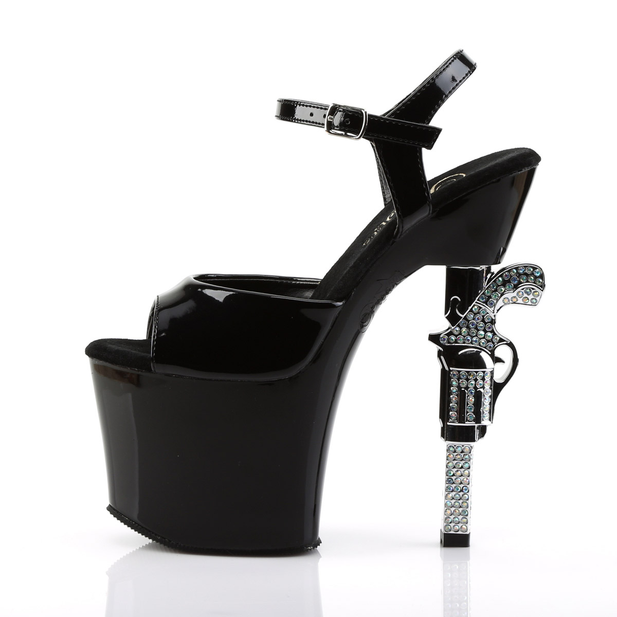 Sandalo alla caviglia Pleaser 7" RS con tacco impreziosito adulto donna REVOLVER70X - Foto 9 di 26