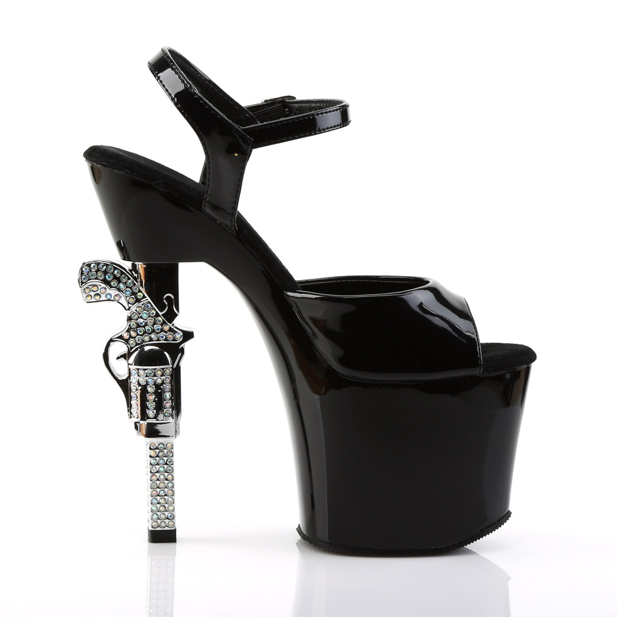 Sandalo alla caviglia Pleaser 7" RS con tacco impreziosito adulto donna REVOLVER70X - Foto 11 di 26