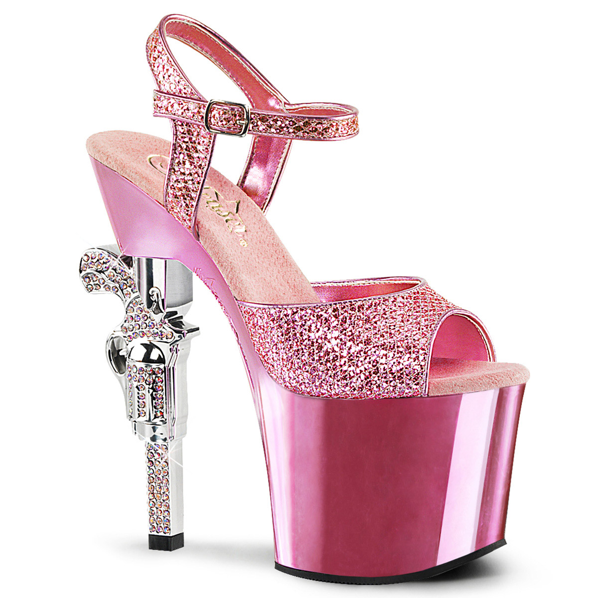 Sandalo alla caviglia Pleaser 7" RS con tacco impreziosito adulto donna REVOLVER70X - Foto 2 di 26