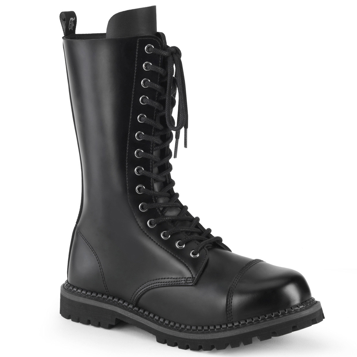 Pleaser Demonia 14 Ojales Unisex Puntera de Acero Botas Media Pantorrilla Zapatos para Adultos Riot/14 - Imagen 2 de 11