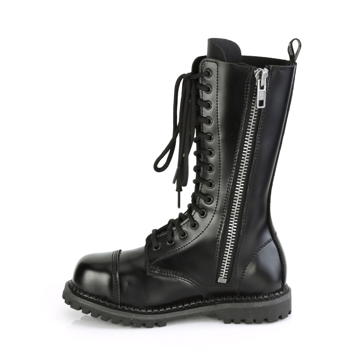 Pleaser Demonia 14 Ojales Unisex Puntera de Acero Botas Media Pantorrilla Zapatos para Adultos Riot/14 - Imagen 4 de 11