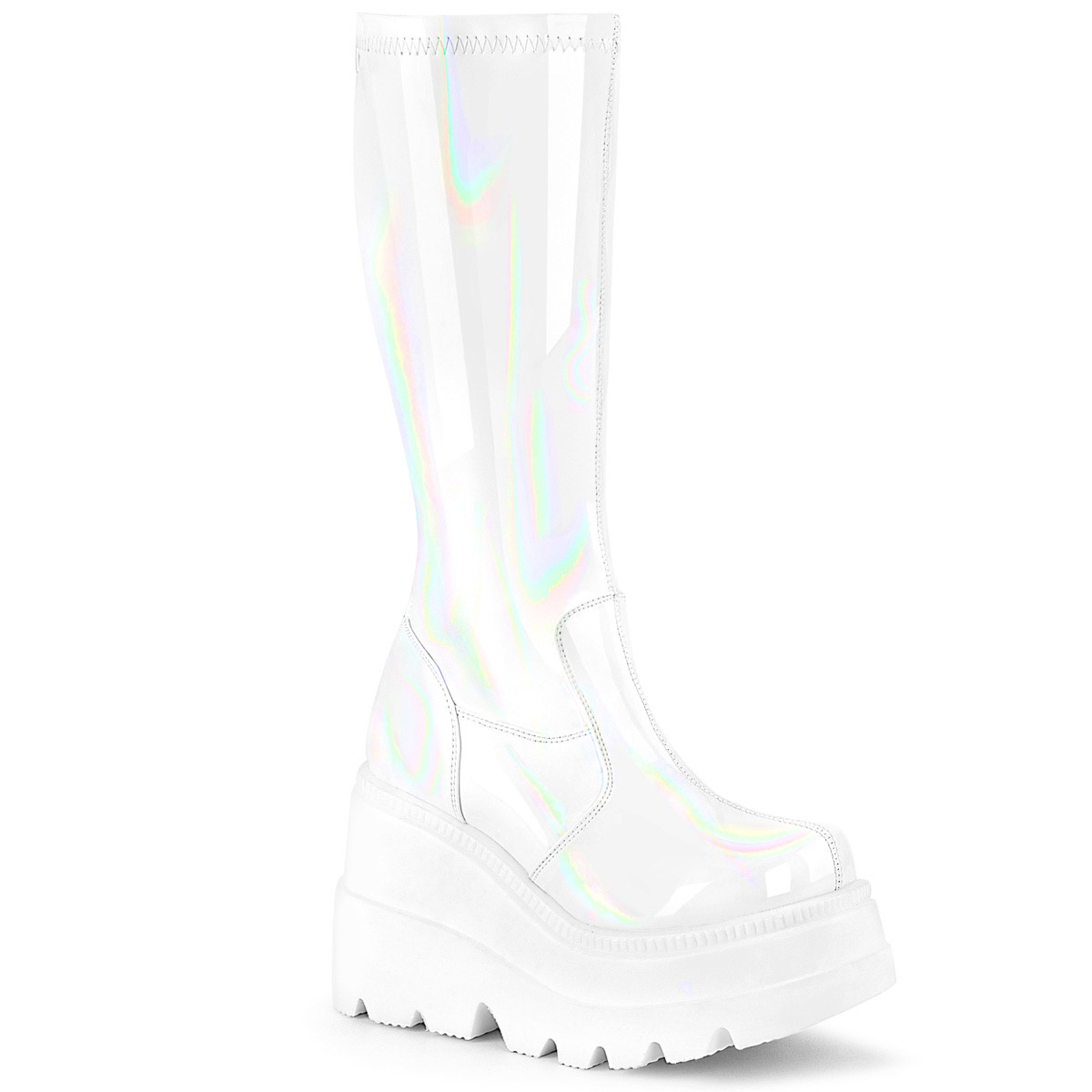 Pleaser Demonia 4" Wedge Pf Str Knee High Boot Back Zip Adult Women Shaker/65 - Picture 7 of 11