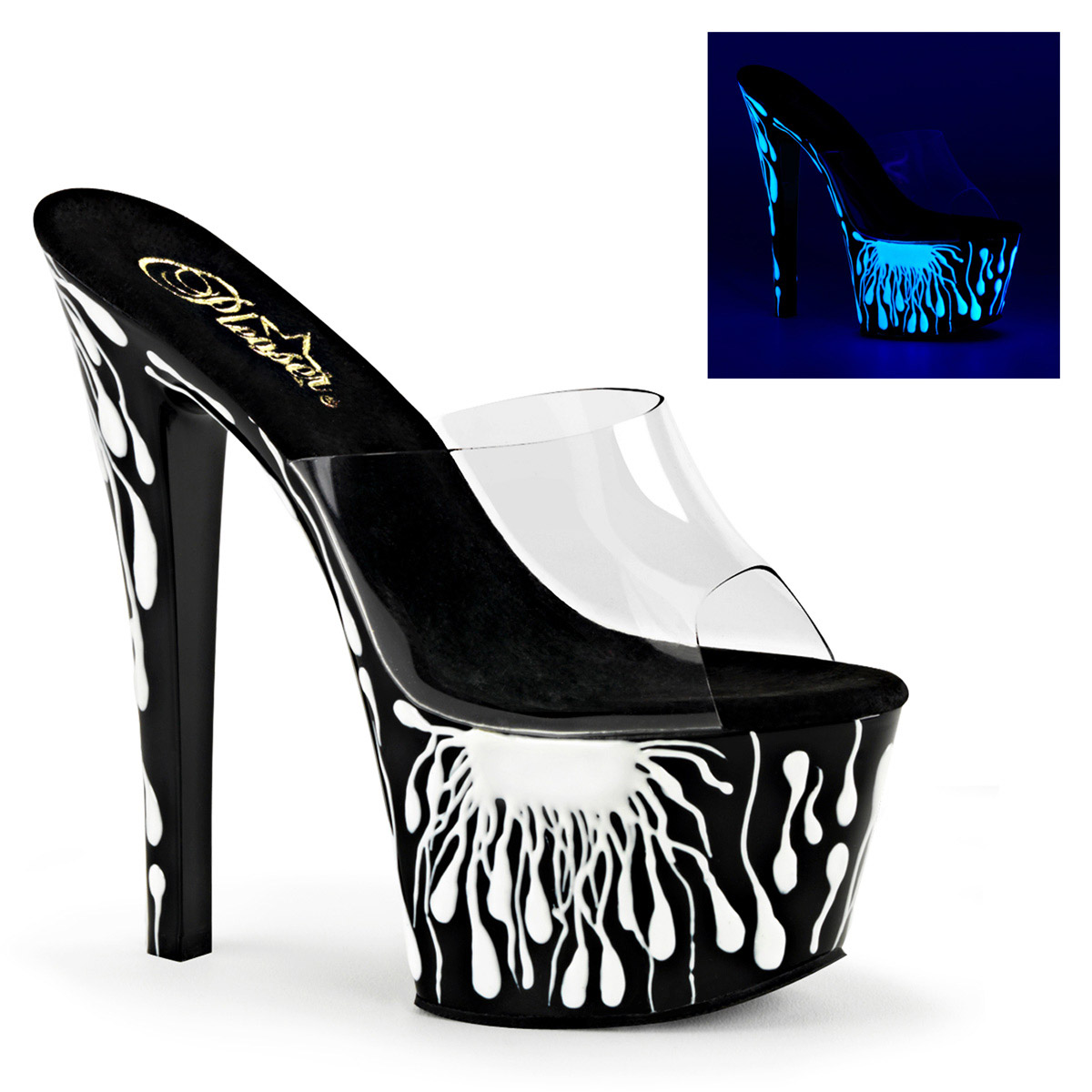 Pleaser Open Toe Stripper Platform Stiletto Spike High Heels Adult Women Sky301 - Picture 2 of 22
