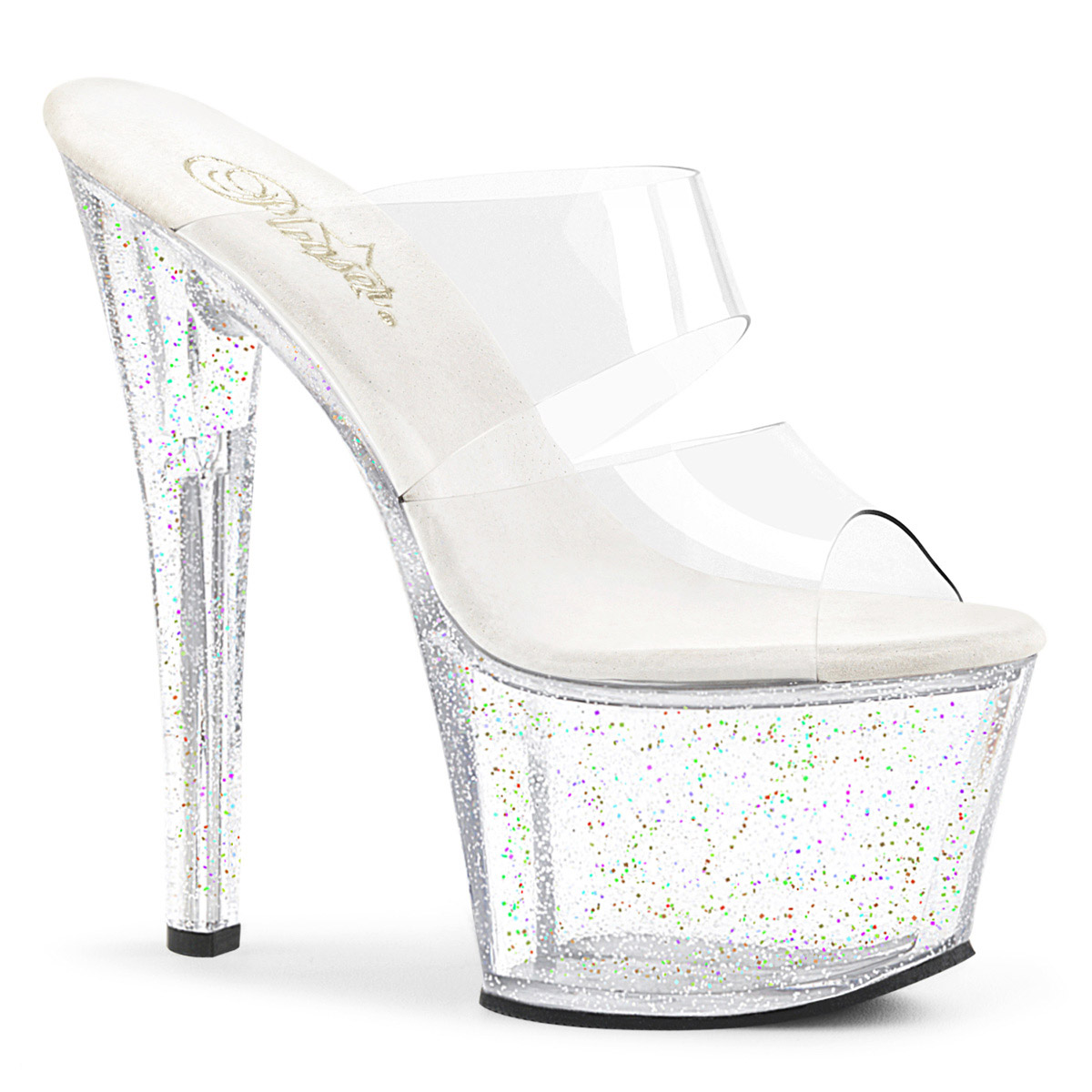 Dual Mini Band Mini Dual Iridescent Glitter Platform Slide Sandales Schuhes Adult Damens Clear 8ff2a6 Dual Mini Band Mini Dual Iridescent Glitter Platform Slide Sandales Schuhes Adult Damens Clear 8ff2a6