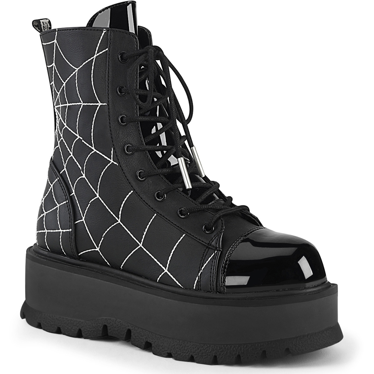 Pleaser Demonia Lace-Up Slacker 88 Platform Ankle Boots 2