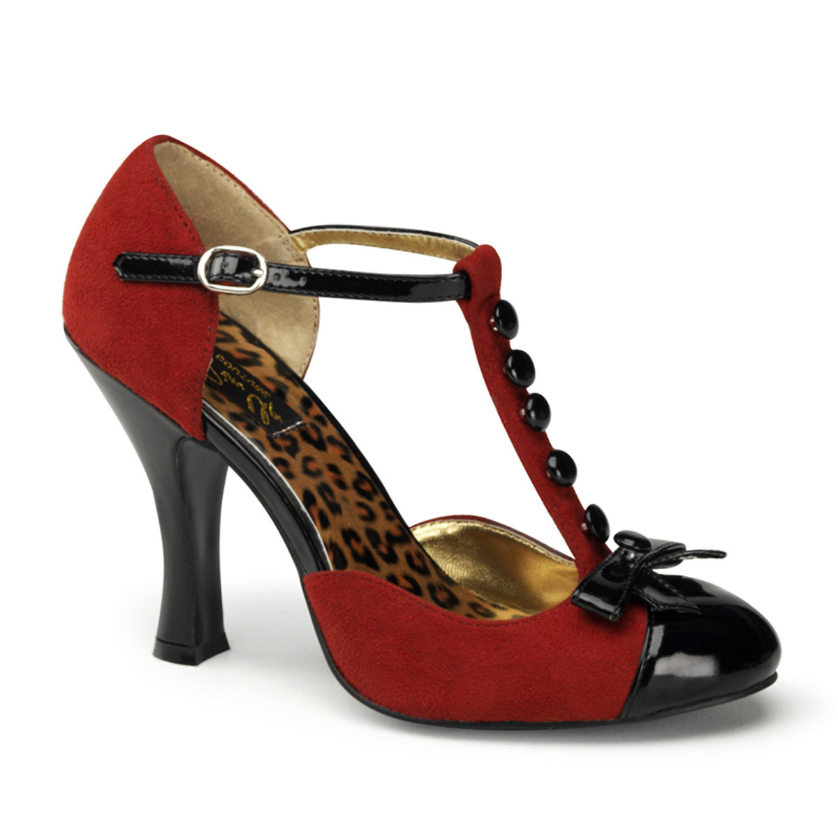 Pleaser Pin Up Couture T-Strap Pumps Mini Bow High Heels Adult Women Smitten10 - Picture 7 of 16