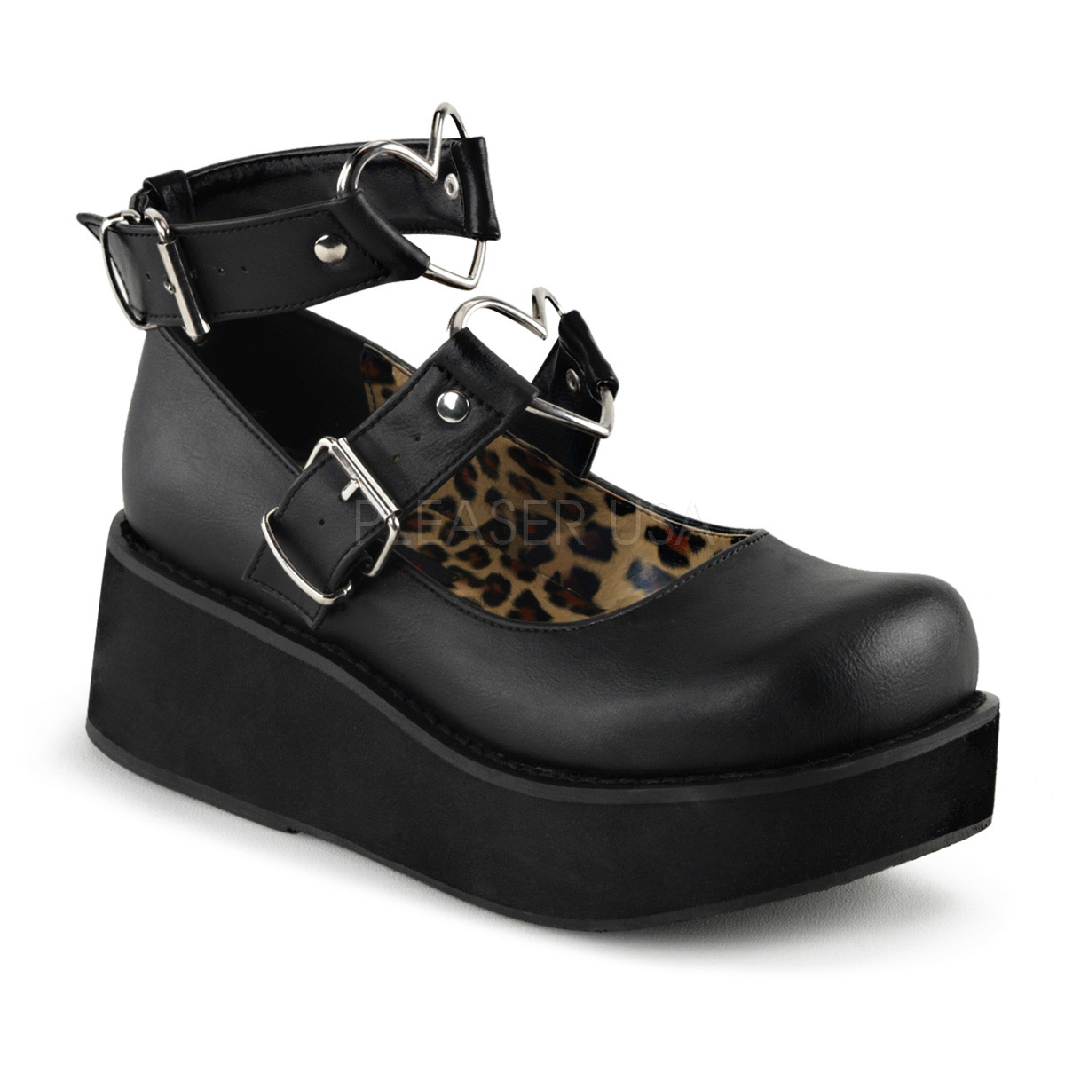 Pleaser Demonia Punk Trim Mary Jane Pumps Platform Heel Boots Adult Women Spr0X - Picture 2 of 29