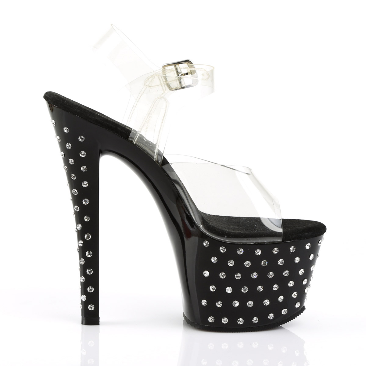 Pleaser Rhinestone Platform Ankle Strap High Heels Shoes Adult Women Stardust70X - Picture 6 of 61