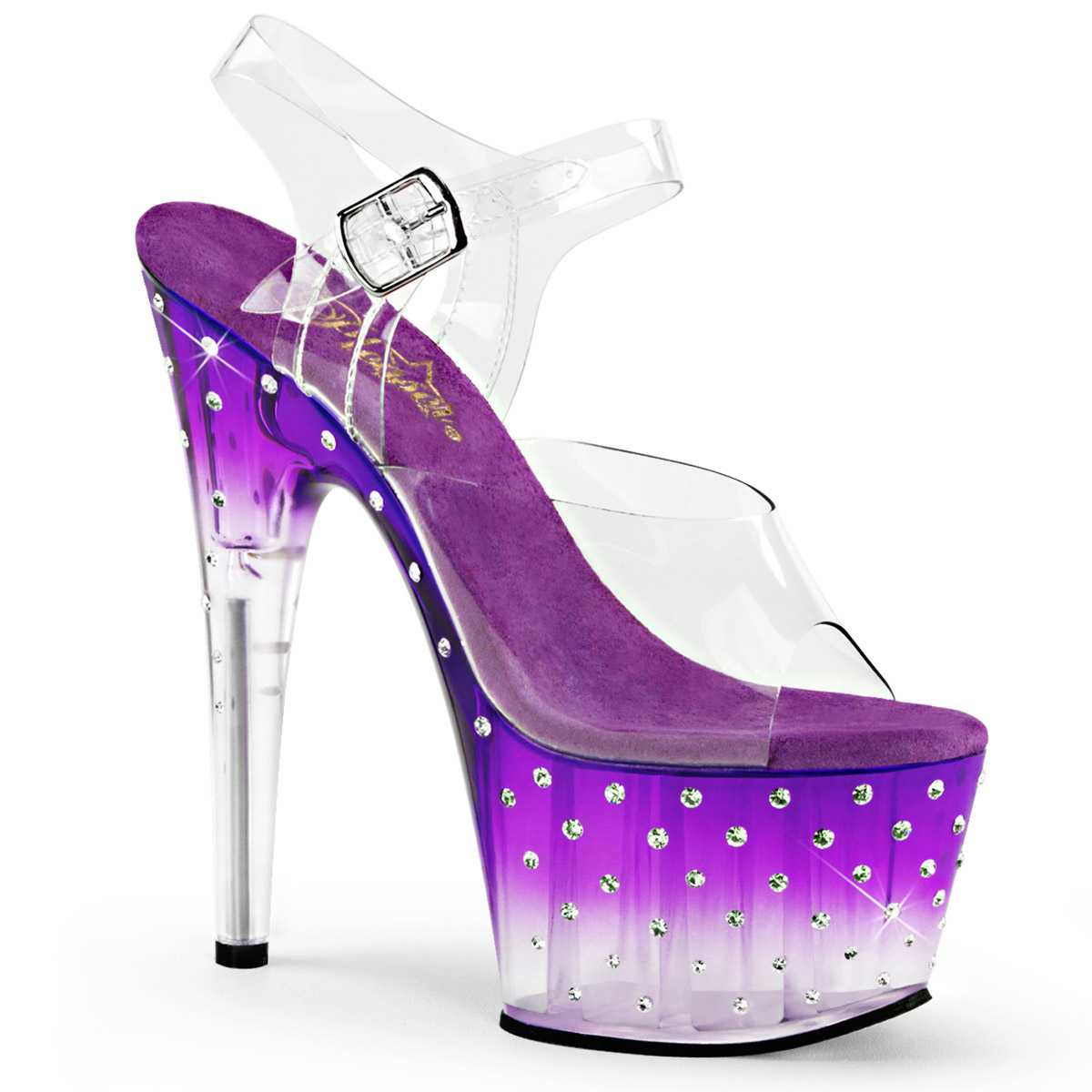 Pleaser Rhinestone Platform Ankle Strap High Heels Shoes Adult Women Stardust70X - Picture 42 of 61