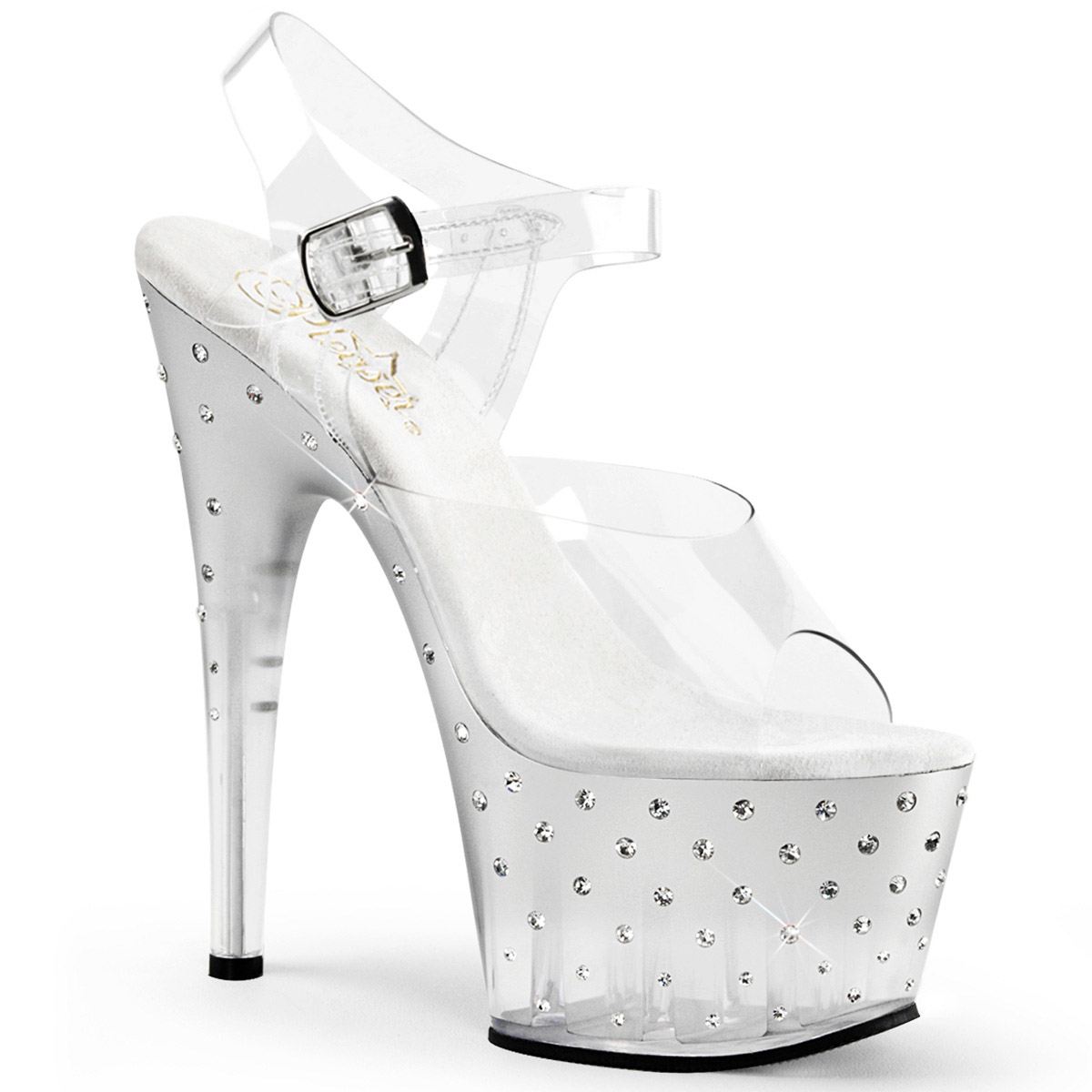 Pleaser Rhinestone Platform Ankle Strap High Heels Shoes Adult Women Stardust70X - Picture 47 of 61