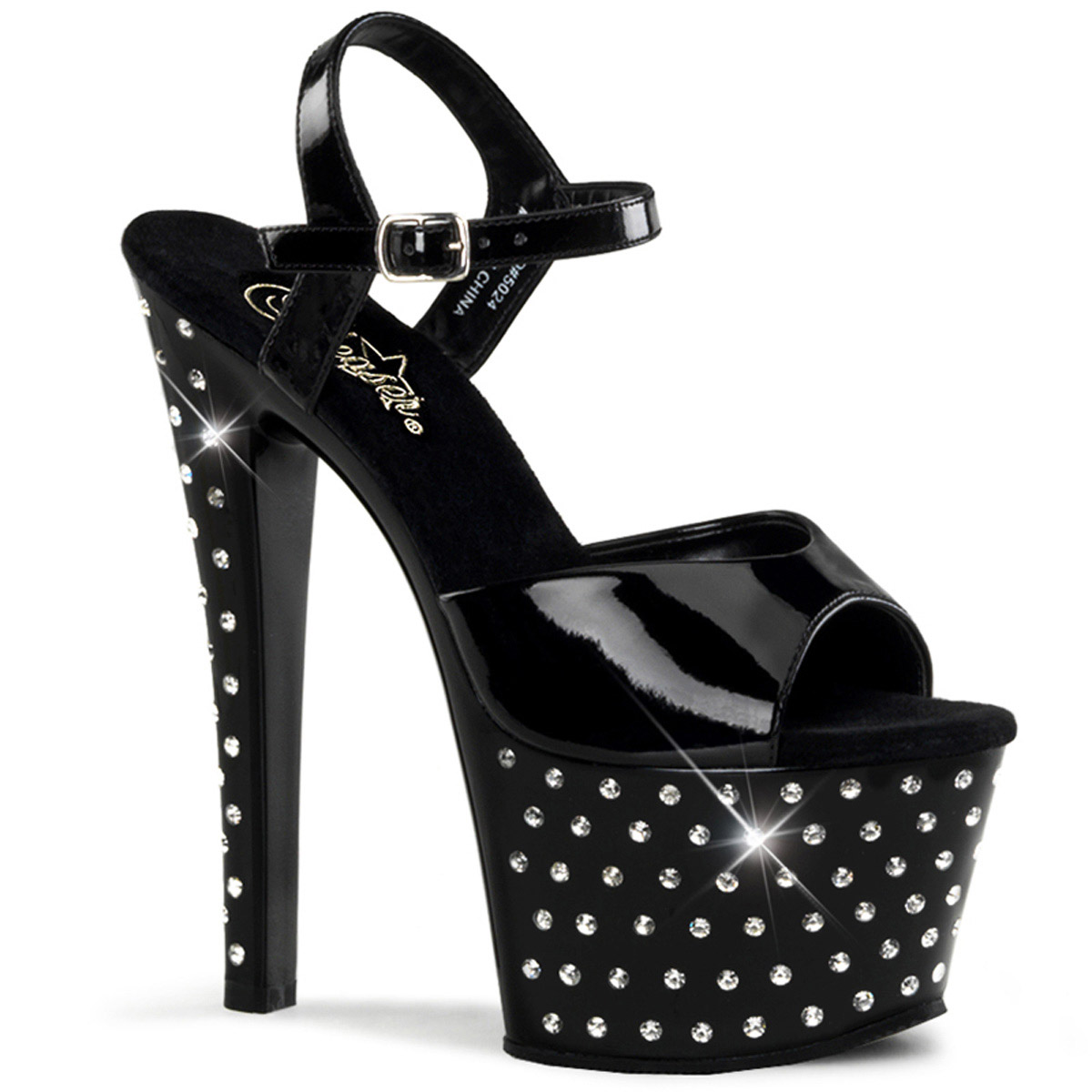 Pleaser Rhinestone Platform Ankle Strap High Heels Shoes Adult Women Stardust70X - Picture 52 of 61