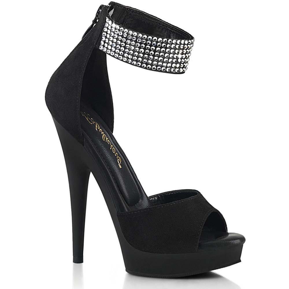 Pleaser Fabulicious 6" Heel Sandals W/ Rhinestones Adult Women Shoes Sultry/625 - Picture 2 of 3