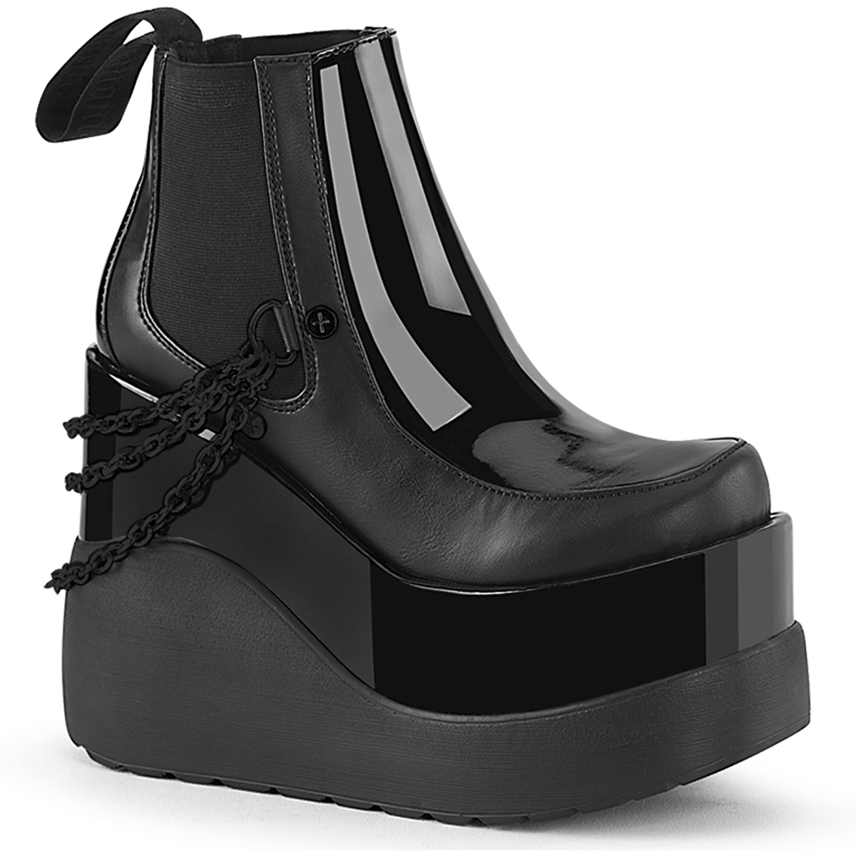 Black wedge platform ankle boots best sale