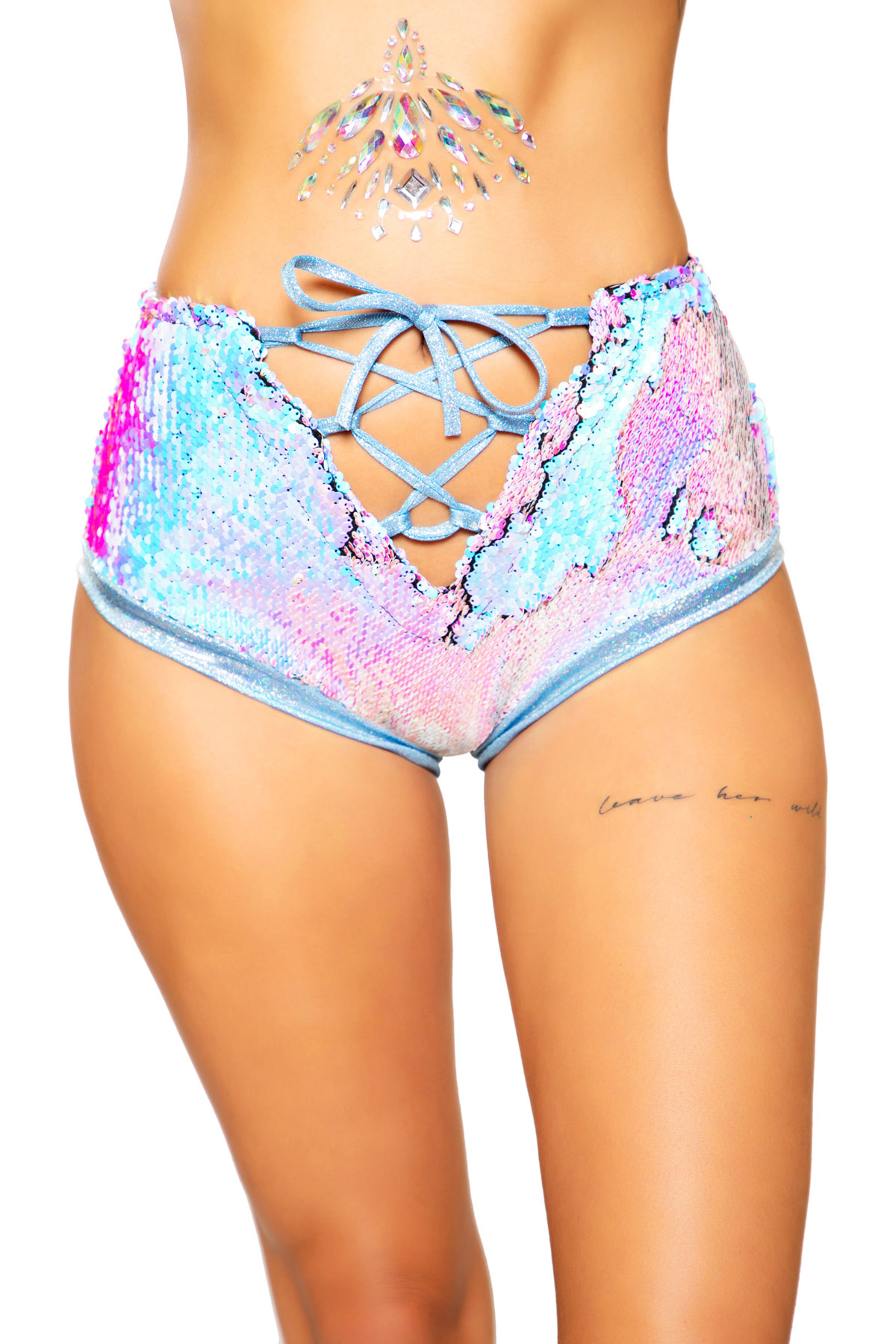 Roma Two Tone High Waisted Lace Up 