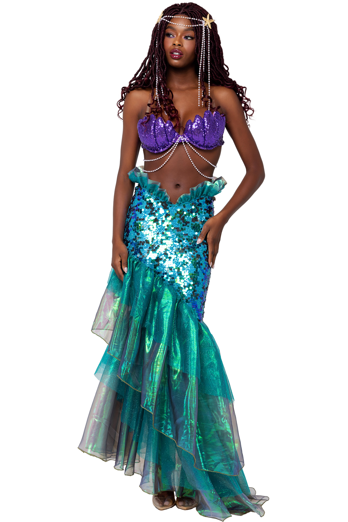 mermaid prom dresses with beading Orange Beaded Mermaid V Neck Long Prom Dresses lpk807