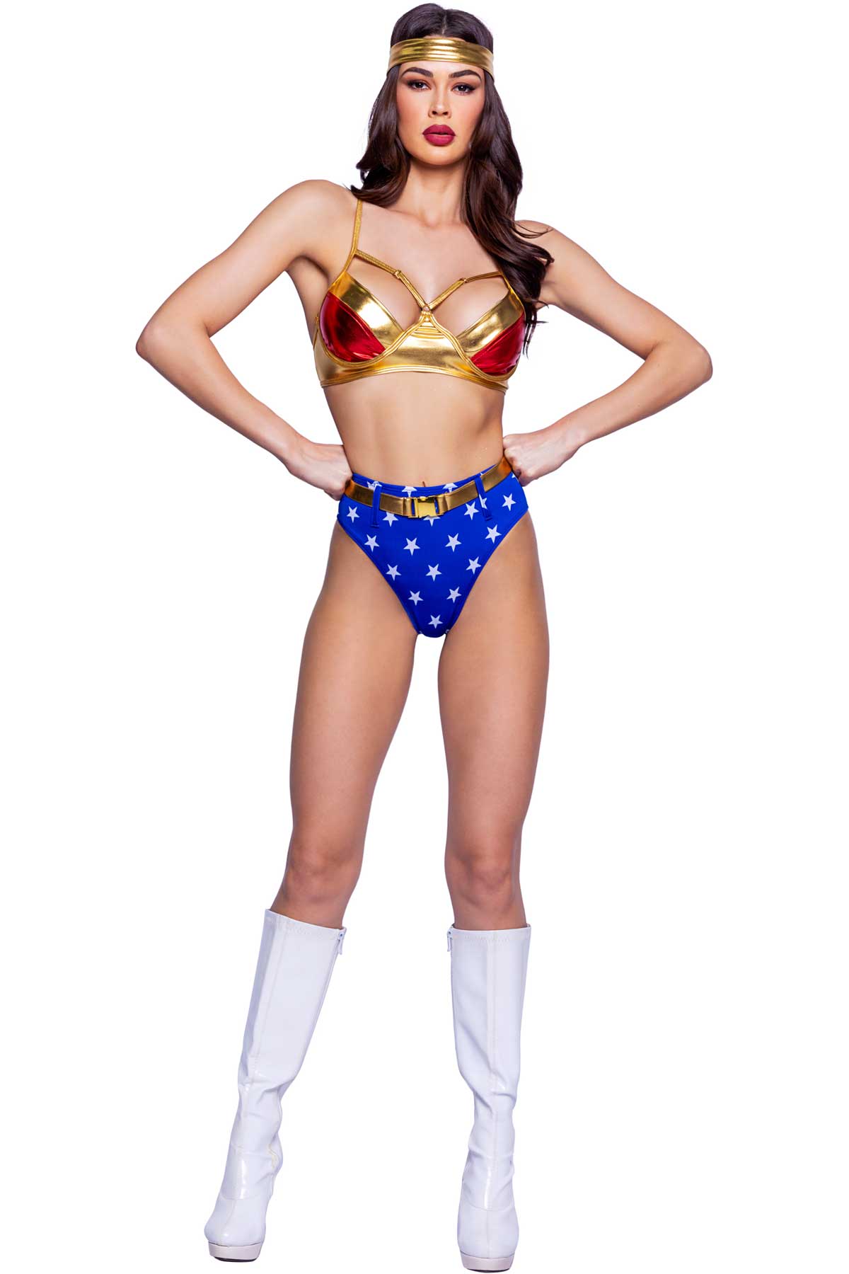 Roma 6363 4Pc Woman Power Adult Women Costume Wonder Costume Outfit Party - Picture 2 of 4
