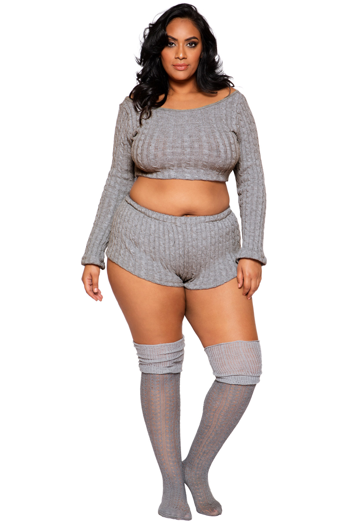 Cute Cozy Comfy Pajama Short Matching Set Bedroom Lingerie Adult Women Plus Size - Picture 2 of 3