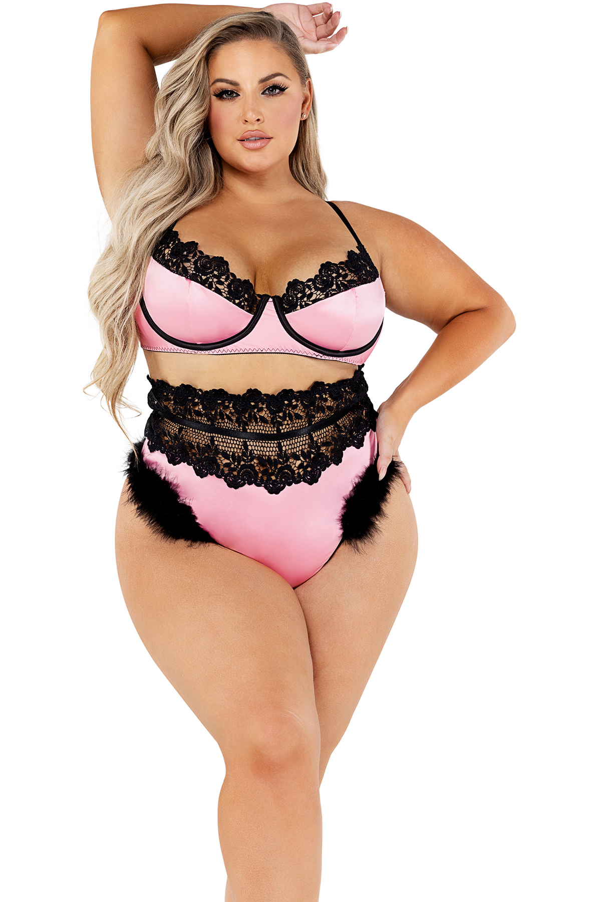 Roma Embroidery & Satin Bralette Set Underwire Adult Women Lingerie Li481Q - Picture 5 of 6