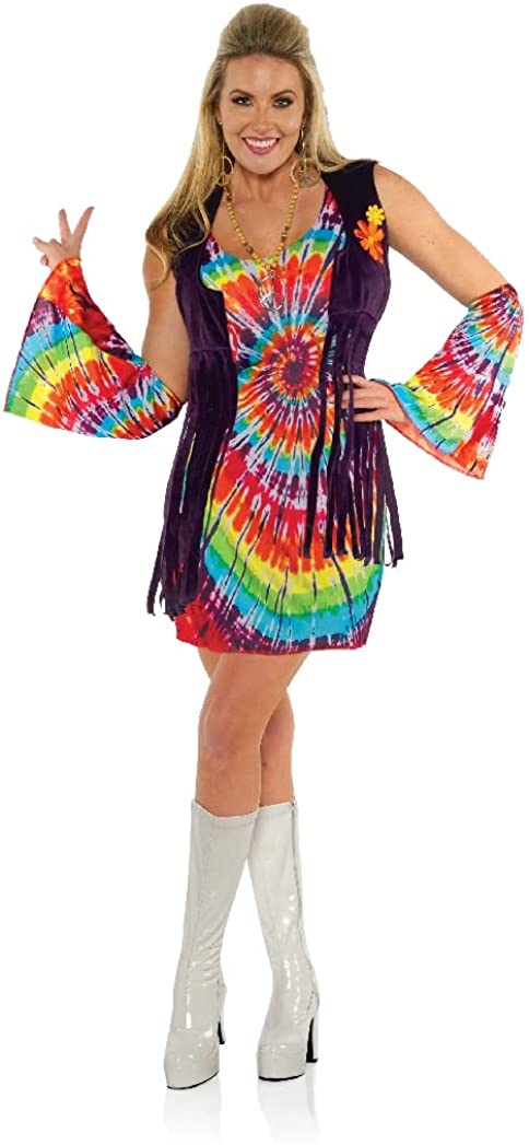 Underwraps 1960S Retro Tie Dye Dress Revolution Adult Women Costume ...