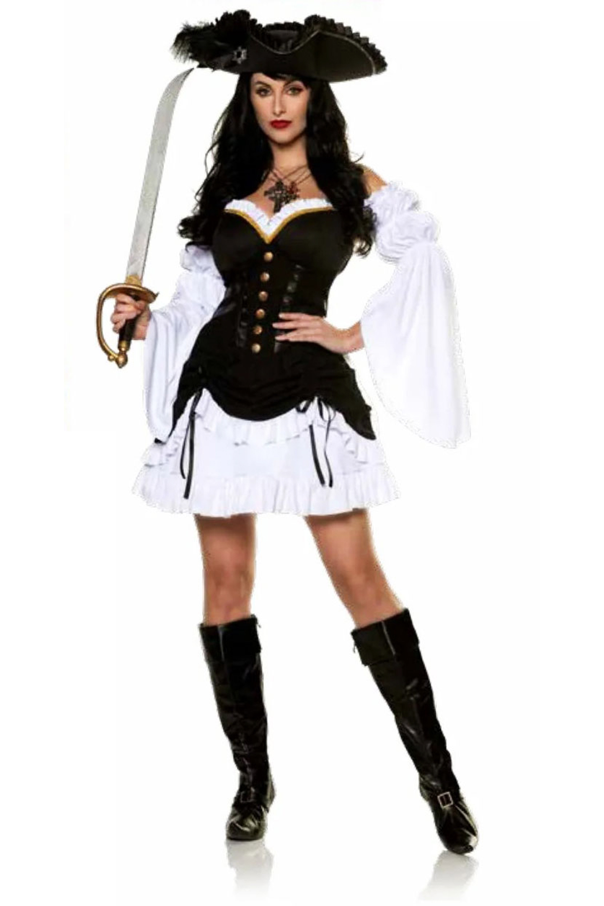 Underwraps Buchaneer Minidress Adult Women Halloween Costume Pirate ...